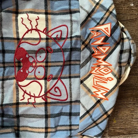 Disney Turning Red Panda Plaid Flannel Shirt Size 9/10 Snap Button kids - Picture 5 of 5